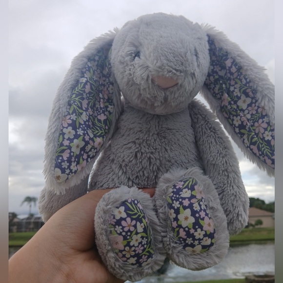 Jellycat Silver Bunny with Floral Ears - Picture 5 of 5
